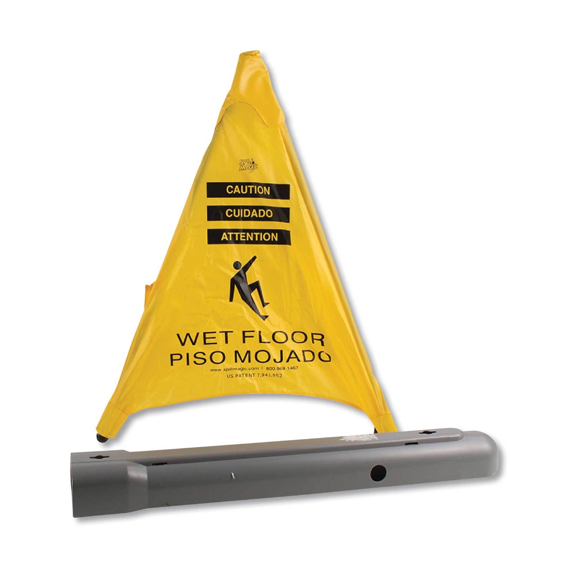 Spill Magic Yellow Pop-Up Safety Cone with Sleeve, 3 x 2 1/2 x 20