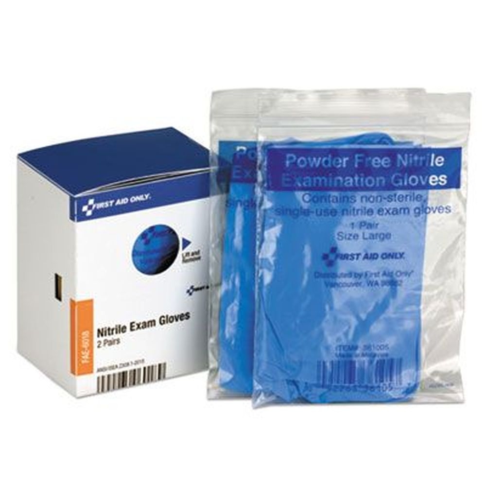 First Aid Only SmartCompliance One Size Nitrile Lightweight Gloves -- 2 per box
