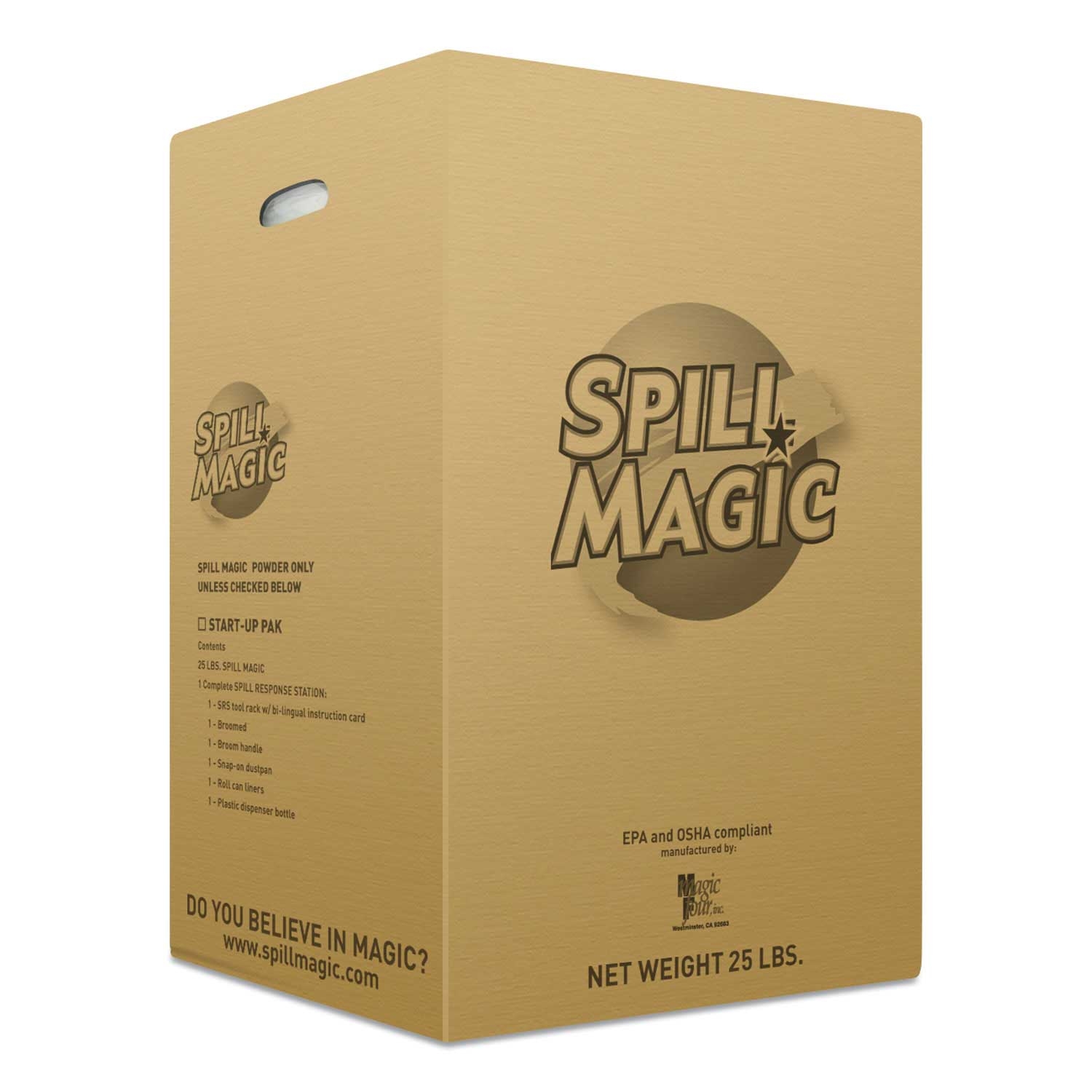 Spill Magic Liquid Spill Pick-Up Absorbent Powder, 25 Pound Box