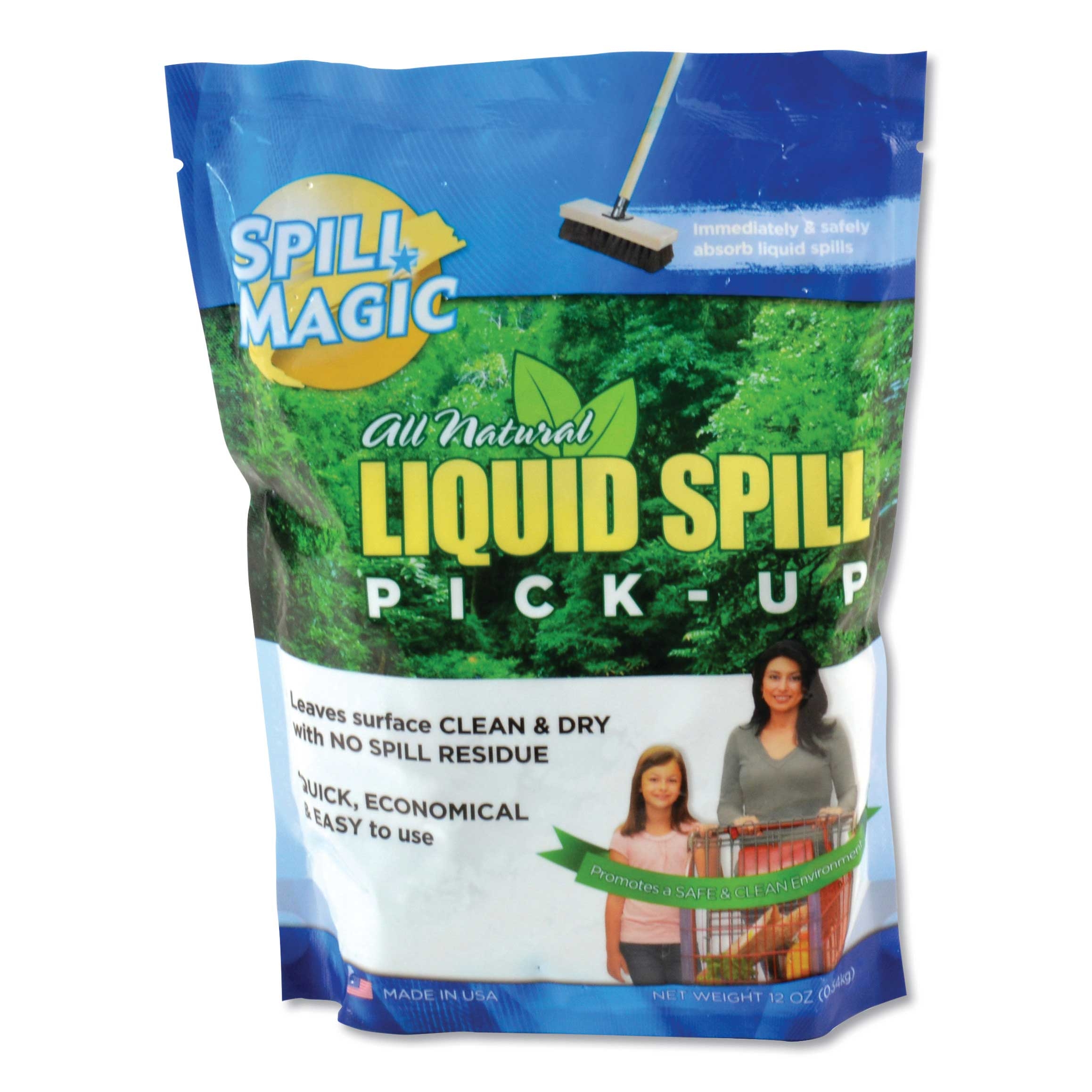 Spill Magic Liquid Spill Pick-Up Absorbent Powder, 12 Ounce