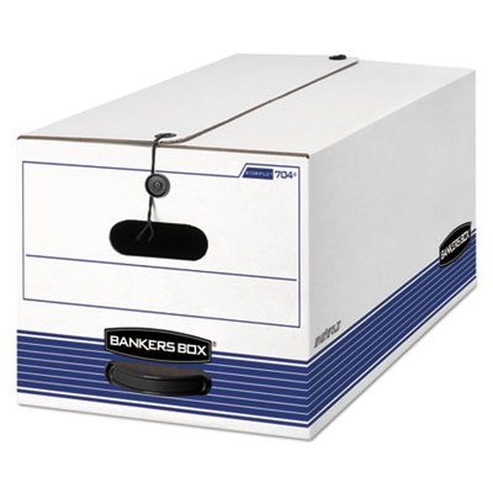 Bankers Box White Stor/File Medium-Duty Strength Storage Box, 12 x 24.13 x 10.25 inch -- 20 per case