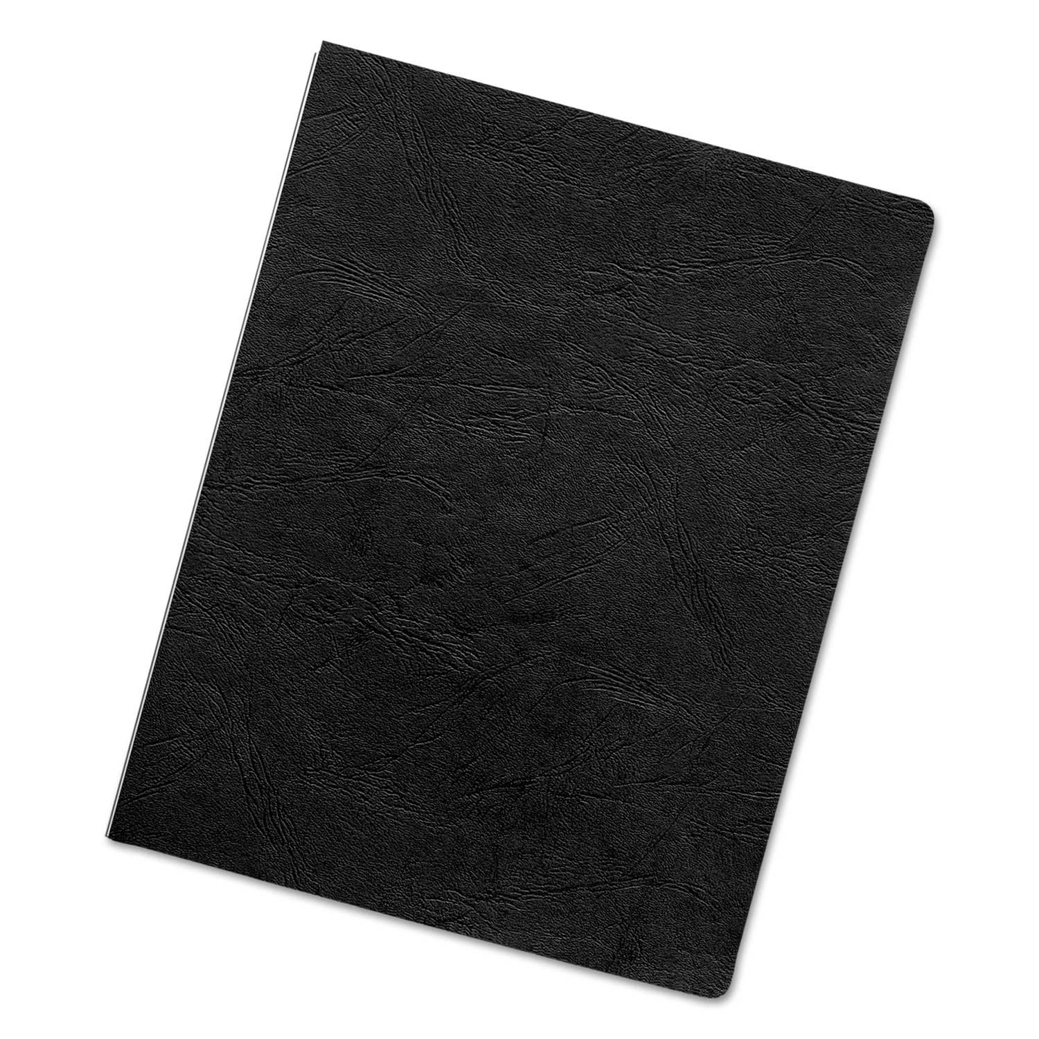 Fellowes Black Square Executive Leather Like Presentation Cover, 11 x 8 1/2 inch - 200 per pack -- 1 pack per case