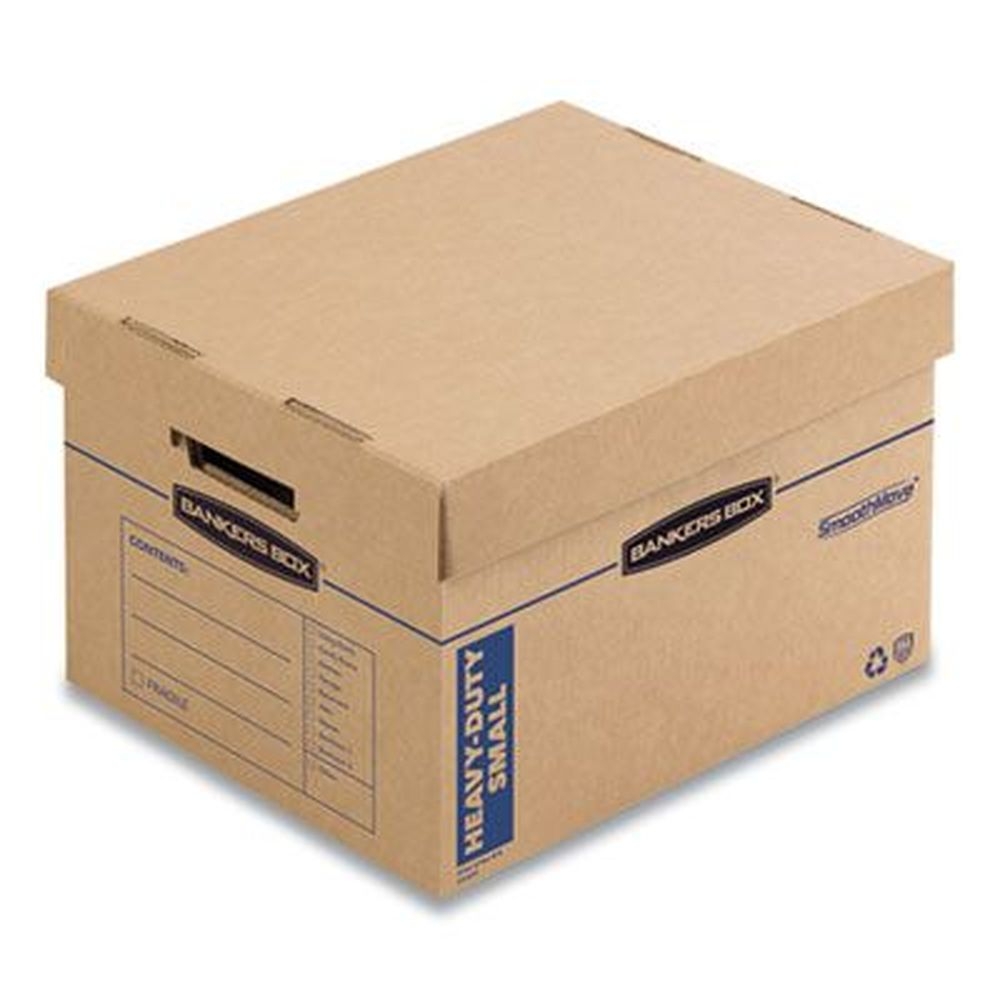 Bankers Box Small Brown/Blue SmoothMove Maximum Strength Moving Box, 15 x 15 x 12 inch -- 8 per case