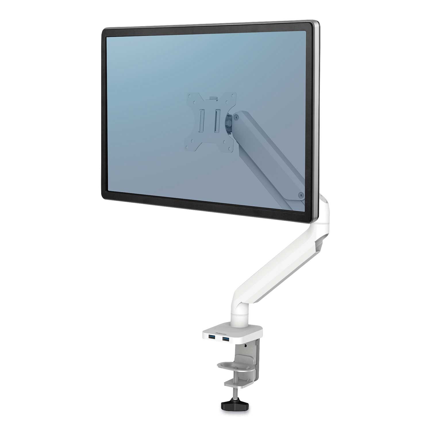 Fellowes White Platinum Series Single Monitor Arm for 27 inch Monitors
