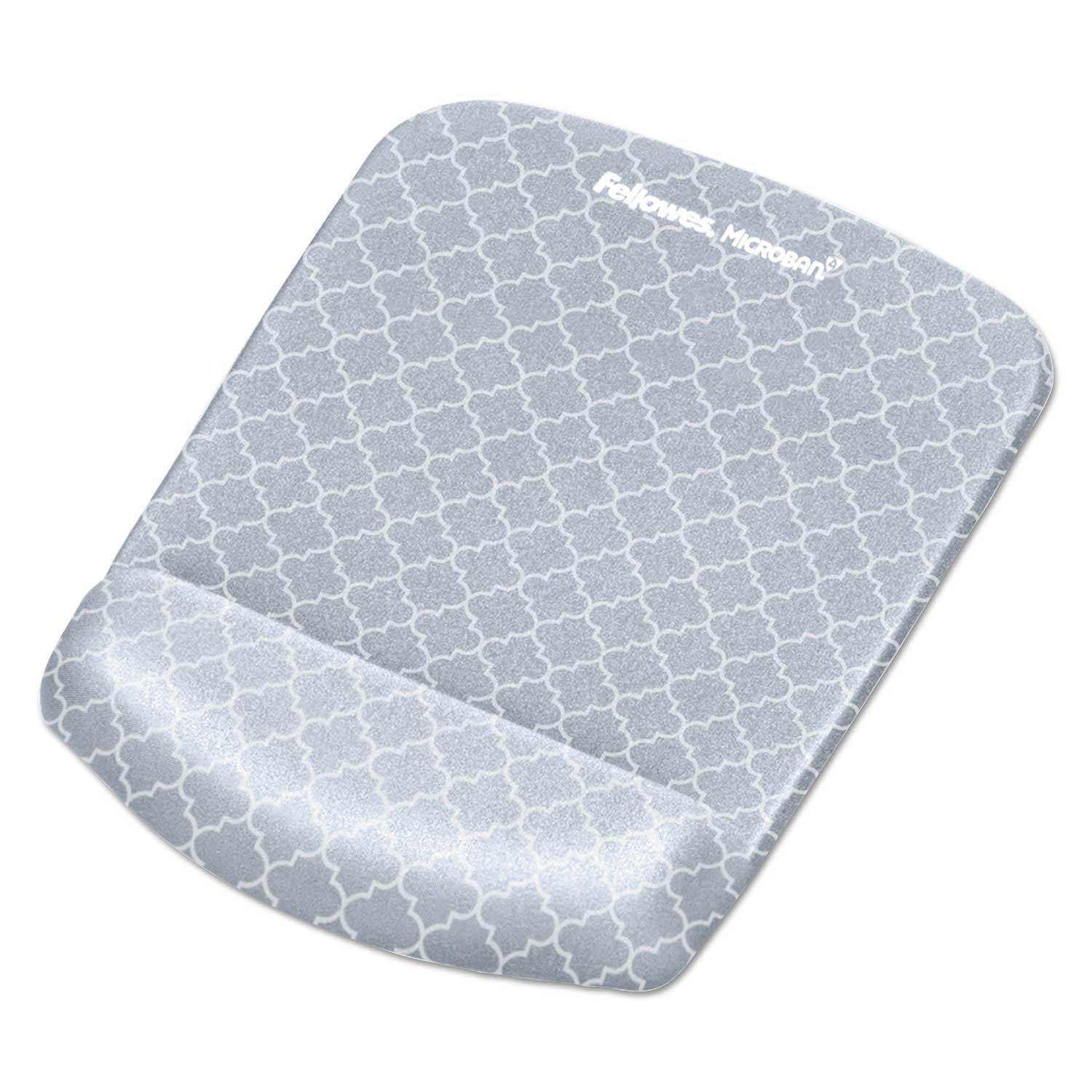 Fellowes Lattice Design PlushTouch Mouse Pad with Wrist Rest, 7.25 x 9.37 inch
