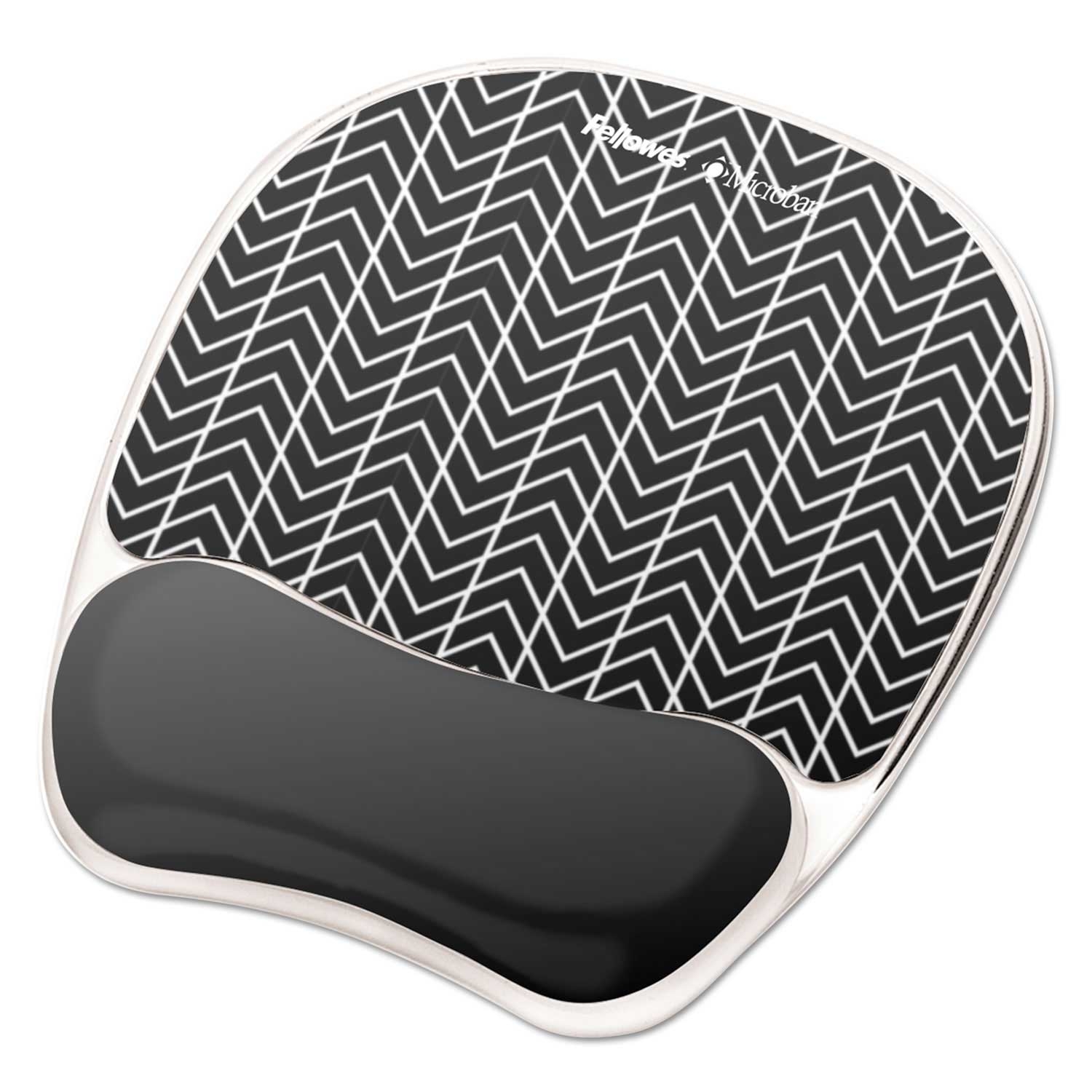 Fellowes Chevron Design Photo Gel Mouse Pad with Wrist Rest and Microban Protection, 7.87 x 9.25 inch