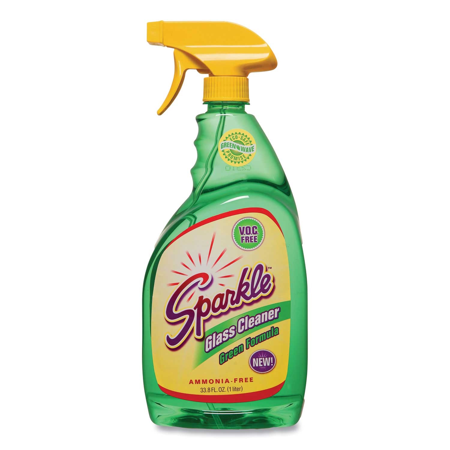 Sparkle Green Formula Glass Cleaner, 33.8 Ounce Spray Bottle -- 12 per case