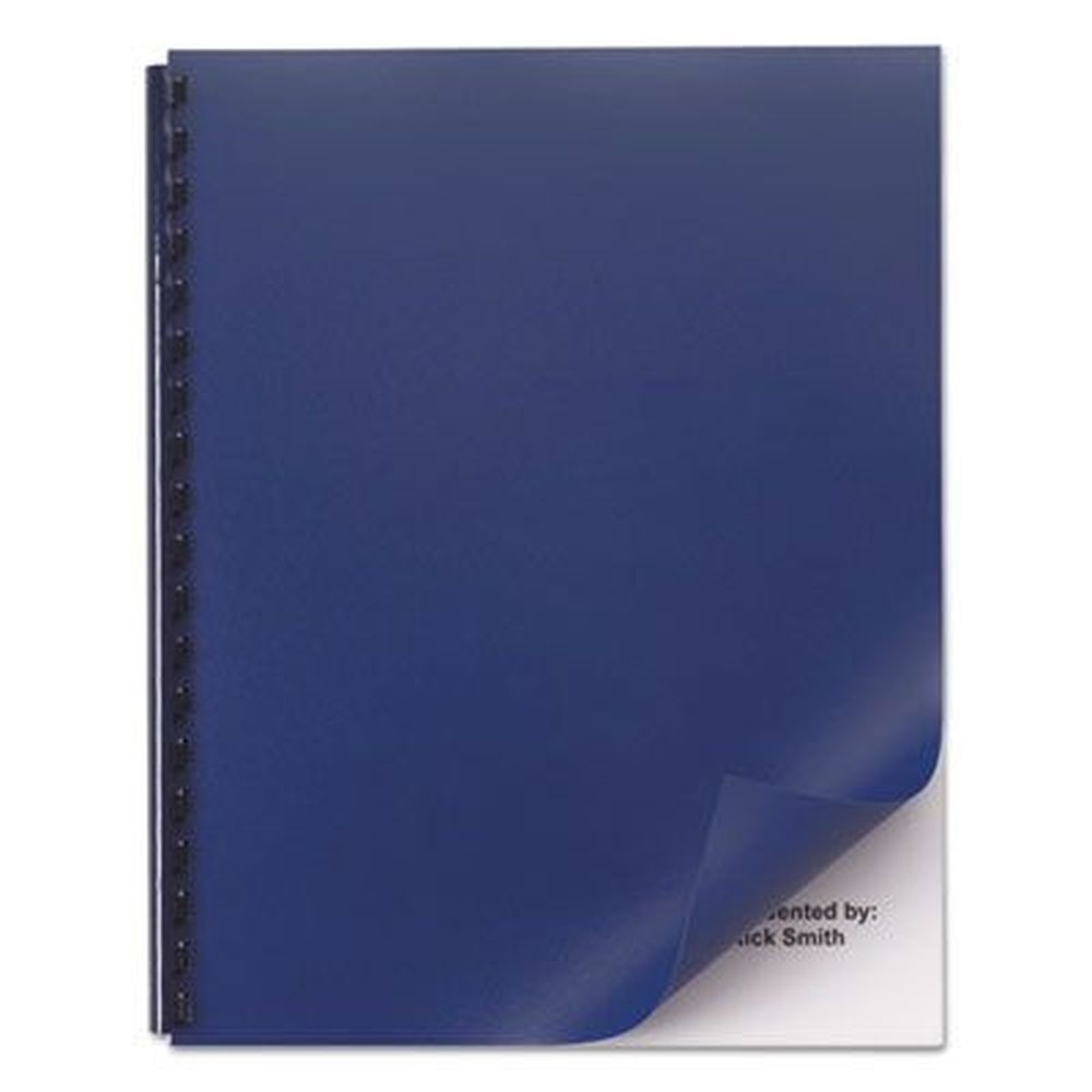 GBC Navy Unpunched Opaque Plastic Presentation Cover for Binding System, 11 x 8.5 inch -- 50 per pack