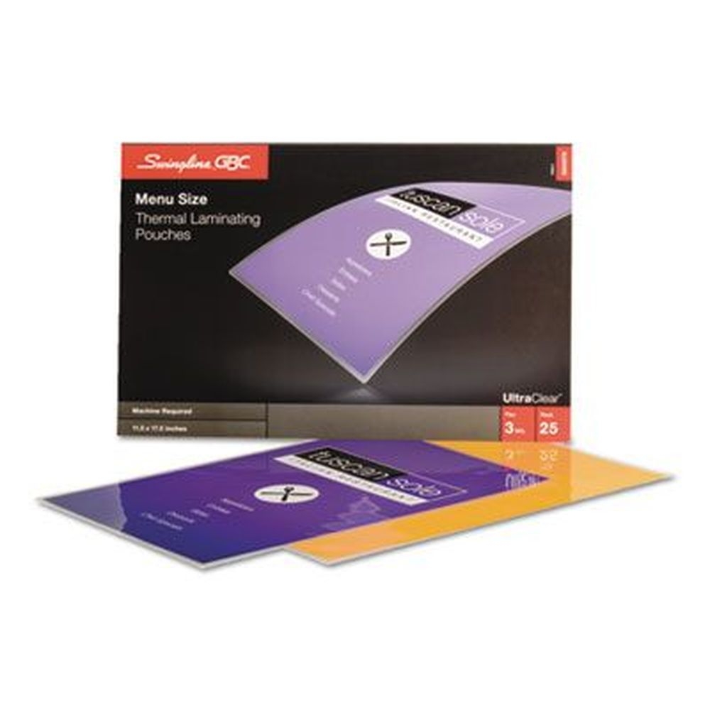 GBC Gloss Clear 3 Mil Ultraclear Thermal Laminating Pouch, 11.5 x 17.5 inch -- 25 per pack