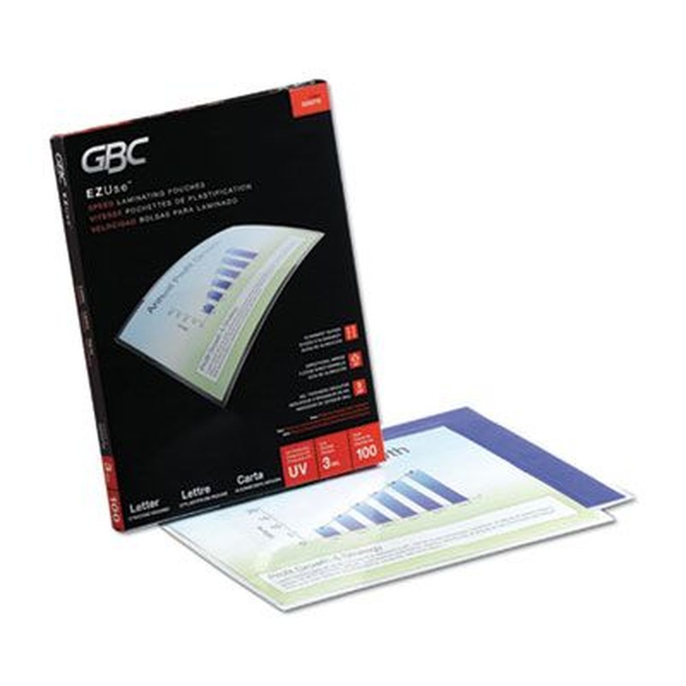 GBC Gloss Clear 3 Mil Ezuse Thermal Laminating Pouch, 9 x 11.5 inch -- 100 per box
