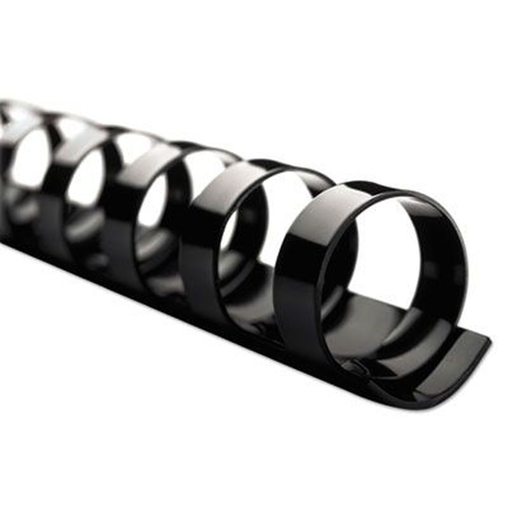 GBC Black Plastic 160 Sheets Capacity Combbind Standard Spines, 3/4 inch Diameter -- 100 per box