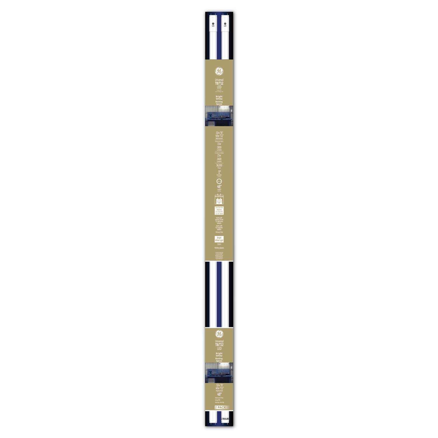 GE 40 Watts Bright White T8 LED Tube, 48 inch -- 6 per case