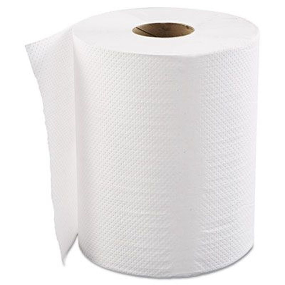 GEN White 1-Ply Paper Hardwound Roll Towels, 8 inch x 600 Feet -- 12 rolls per case