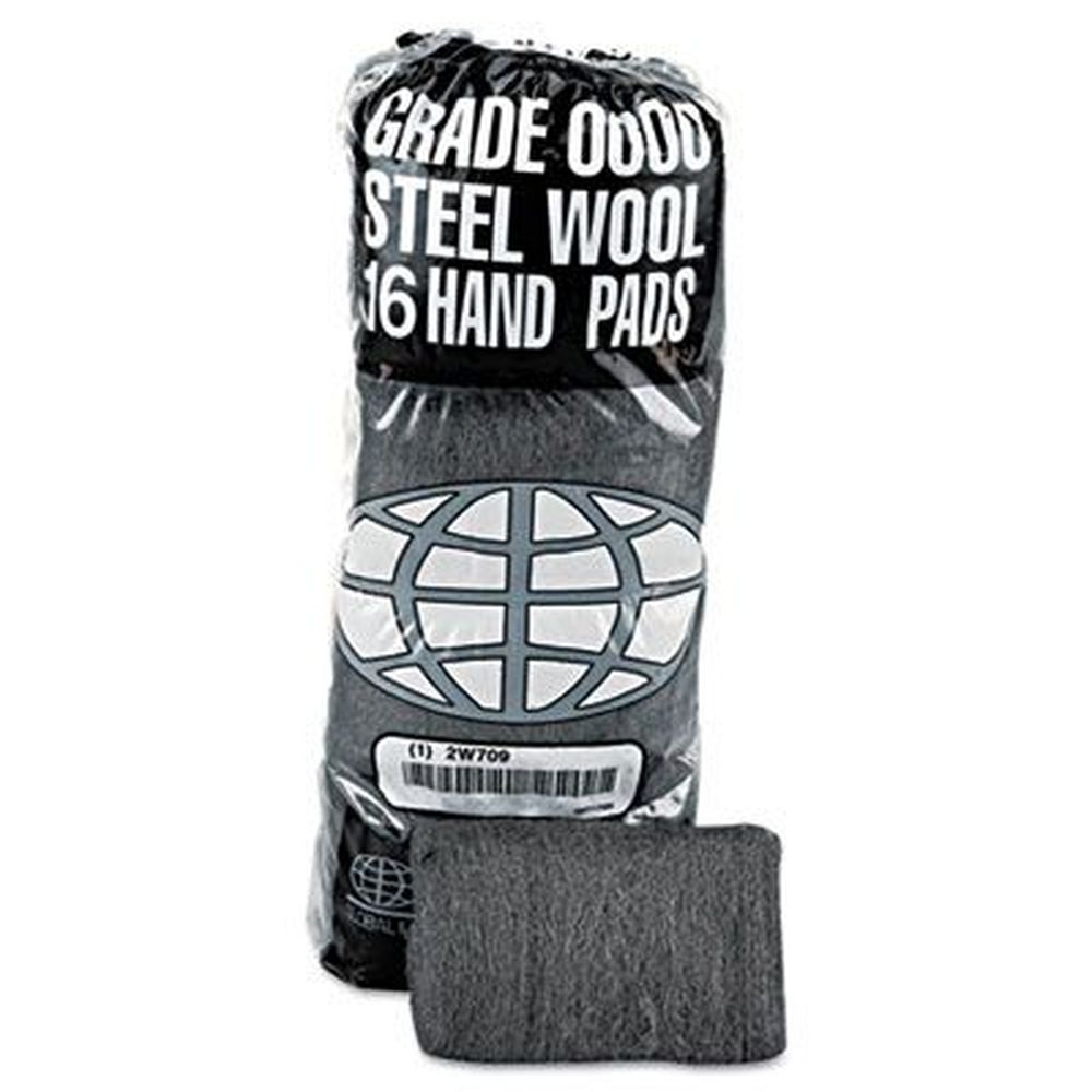 Gmt Steel Gray Number 2 Medium Coarse Industrial-Quality Steel Wool Hand Pad - 16 per pack -- 12 packs per case
