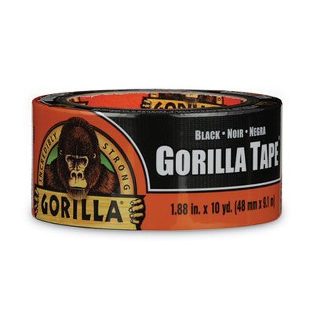 Gorilla 3 inch Core Black Tape, 1.88 inch x 10 Yards