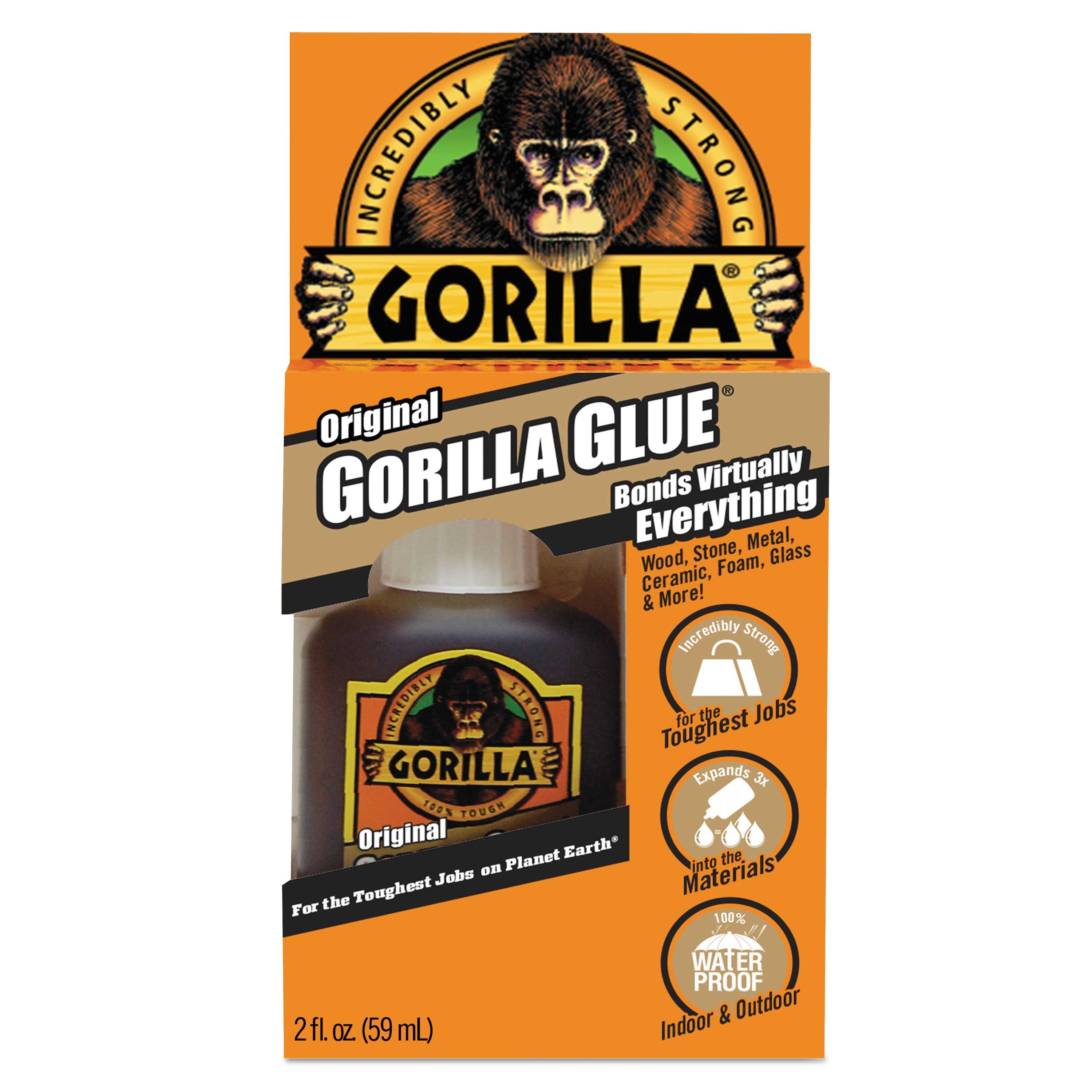 Gorilla Dries Light Brown Original Formula Glue, 2 Ounce