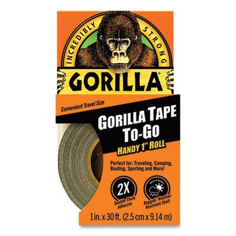 Gorilla Black 1.5 inch Core Tape Roll, 1 inch x 10 Yards