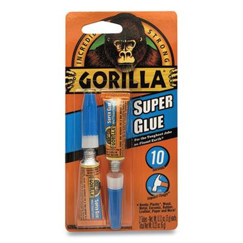 Gorilla Dries Clear Two Gorilla Super Glue, 0.11 Ounce Tube