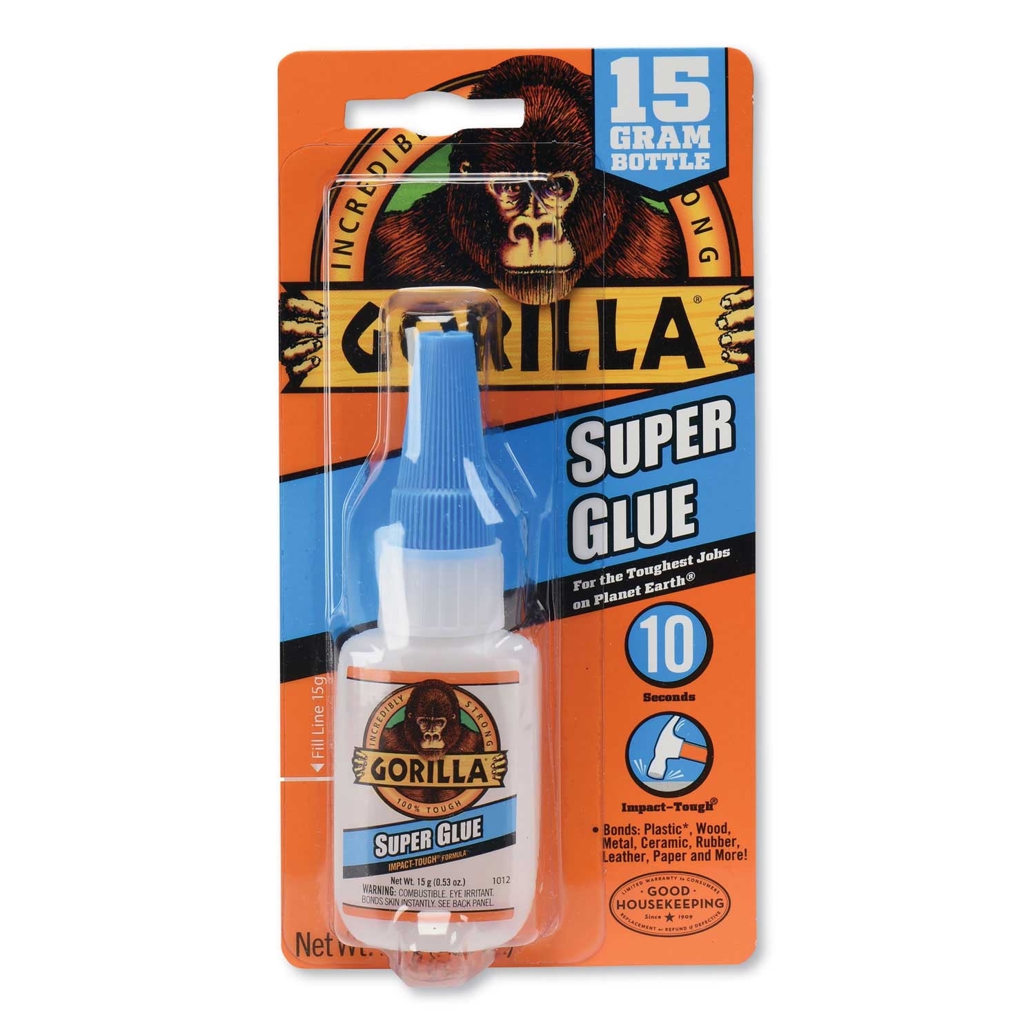Gorilla Glue Dries Clear Super Glue, 0.53 Ounce -- 4 per case