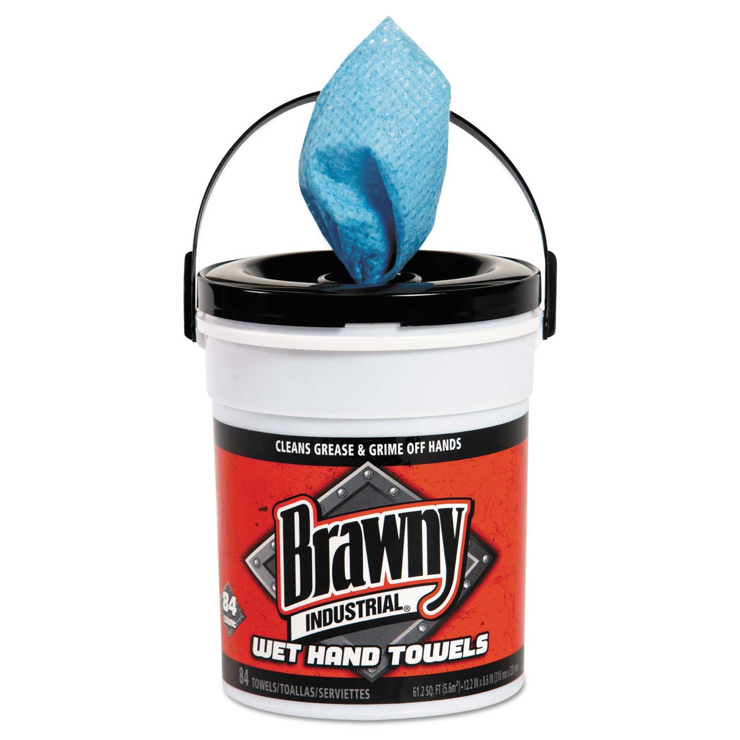 Brawny Industrial Blue 1 Ply Wet Hand Towel, 12 1/5 x 8 3/5 inch - 84 per pack -- 6 packs per case