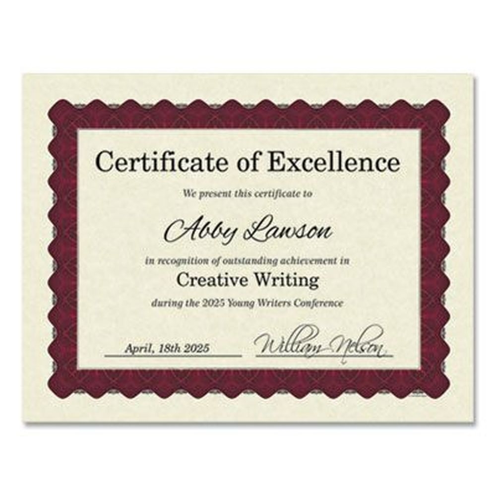 Great Papers Ivory with Metallic Red Border Certificates, 11 x 8.5 inch -- 100 per pack