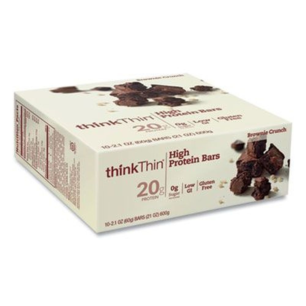 thinkThin Brownie Crunch High Protein Bar, 2.1 Ounce -- 10 per case
