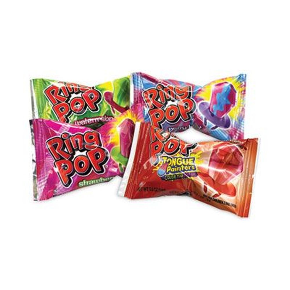 Bazooka Assorted Flavors 0.5 Ounce Ring Pop Lollipops, 40 Piece Tub