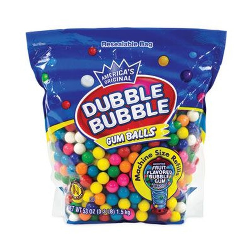 Dubble Bubble Assorted Flavors Original Gum Balls, 3.3 Pound Bag