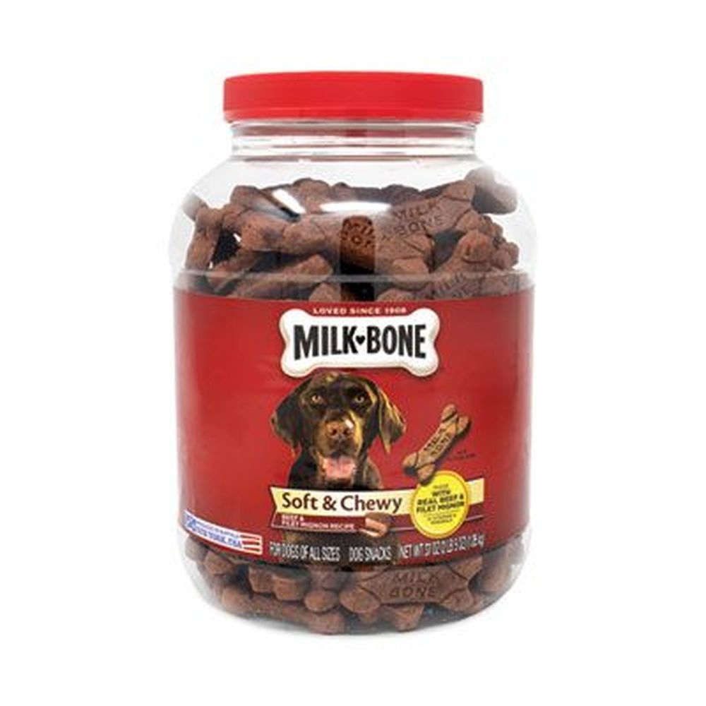 Milk-Bone Soft and Chewy Beef Dog Treats, 2 Pound 5 Ounce Tub