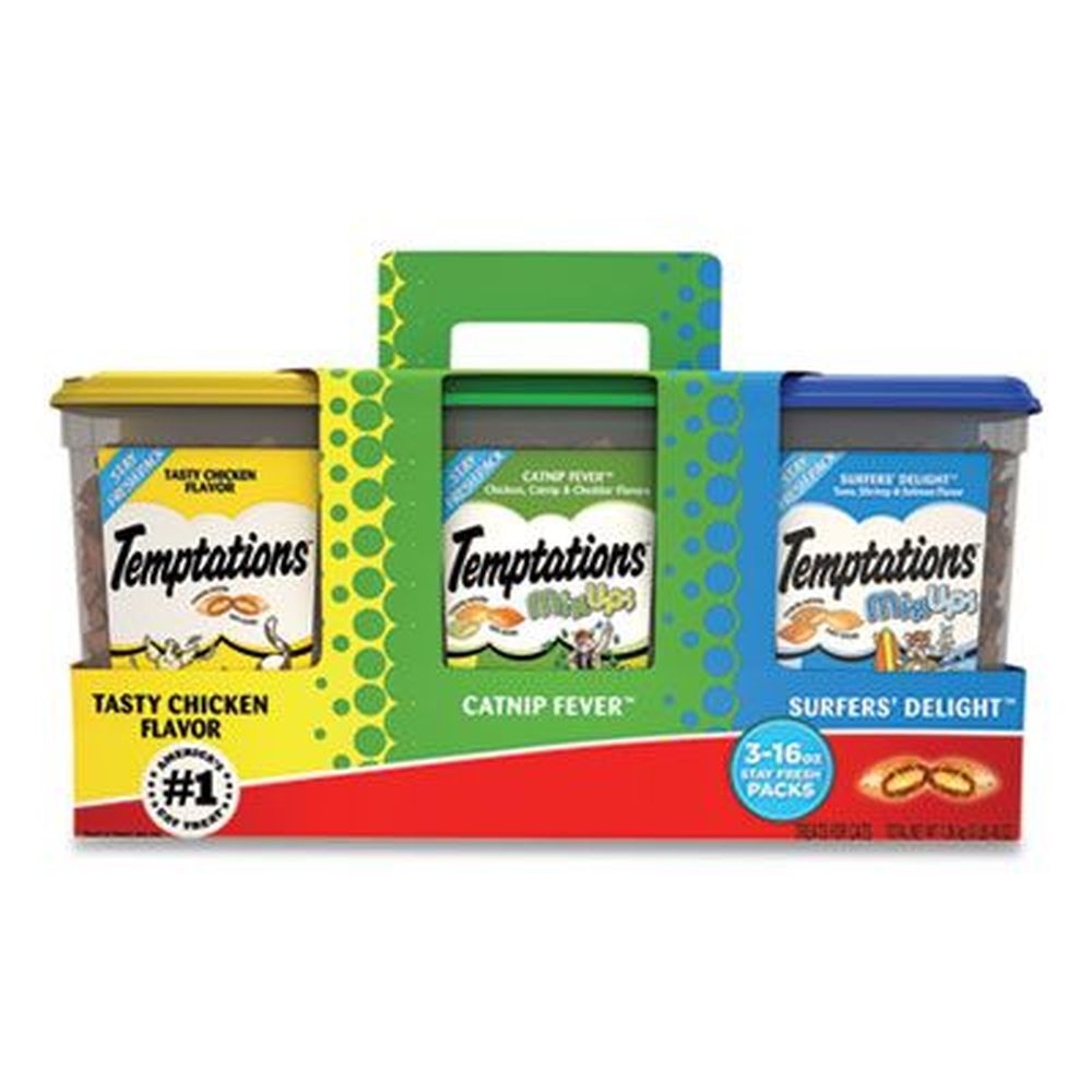 Temptations Catnip Fever/Sailors Delight/Tasty Chicken Cat Treat, 16 Ounce -- 3 per pack