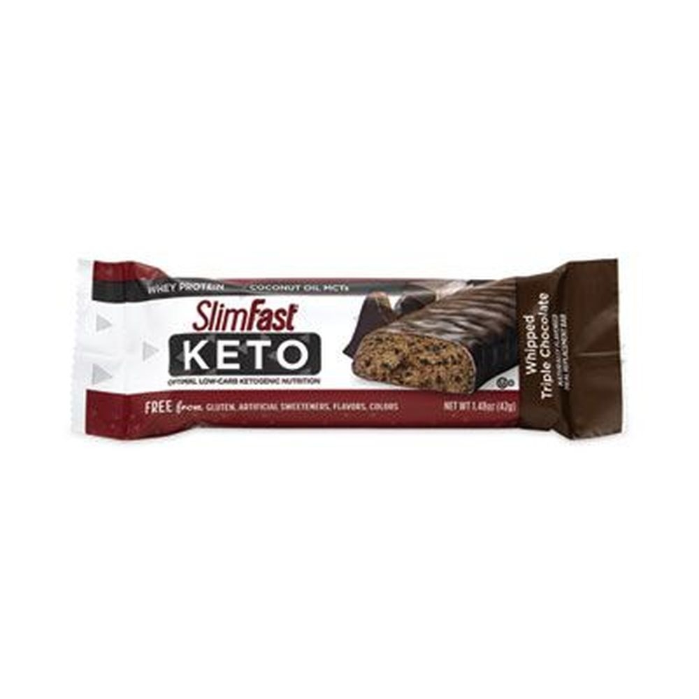 SlimFast Whipped Triple Chocolate Keto Meal Bar, 1.48 Ounce - 5 bars per box -- 2 boxes per case