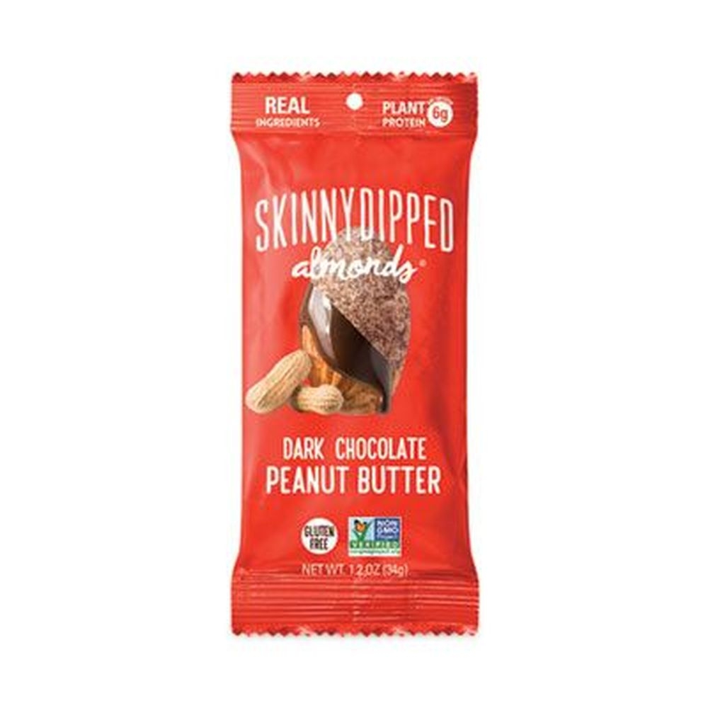 SkinnyDipped Dark Chocolate Peanut Butter Dipped Almonds, 1.2 Ounce -- 10 per box