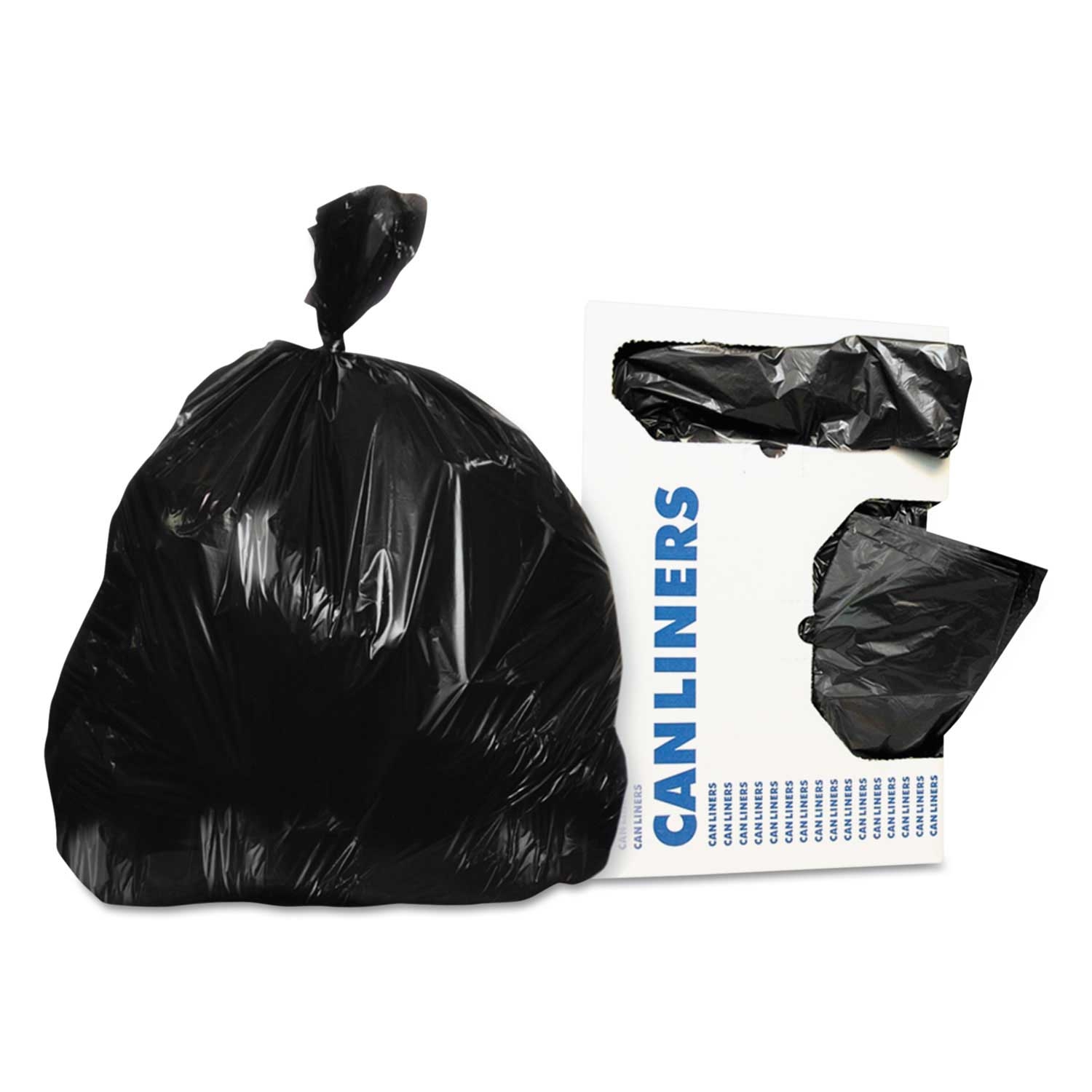 Heritage Black Polyethylene 0.5 Mil Linear Low Density Can Liner, 30 x 36 inch -- 250 per case