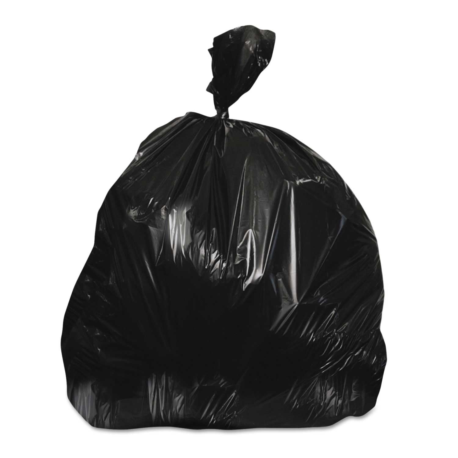 Heritage Black Plastic 22 Microns High Density Waste Can Liner, 48 x 40 inch -- 150 per case