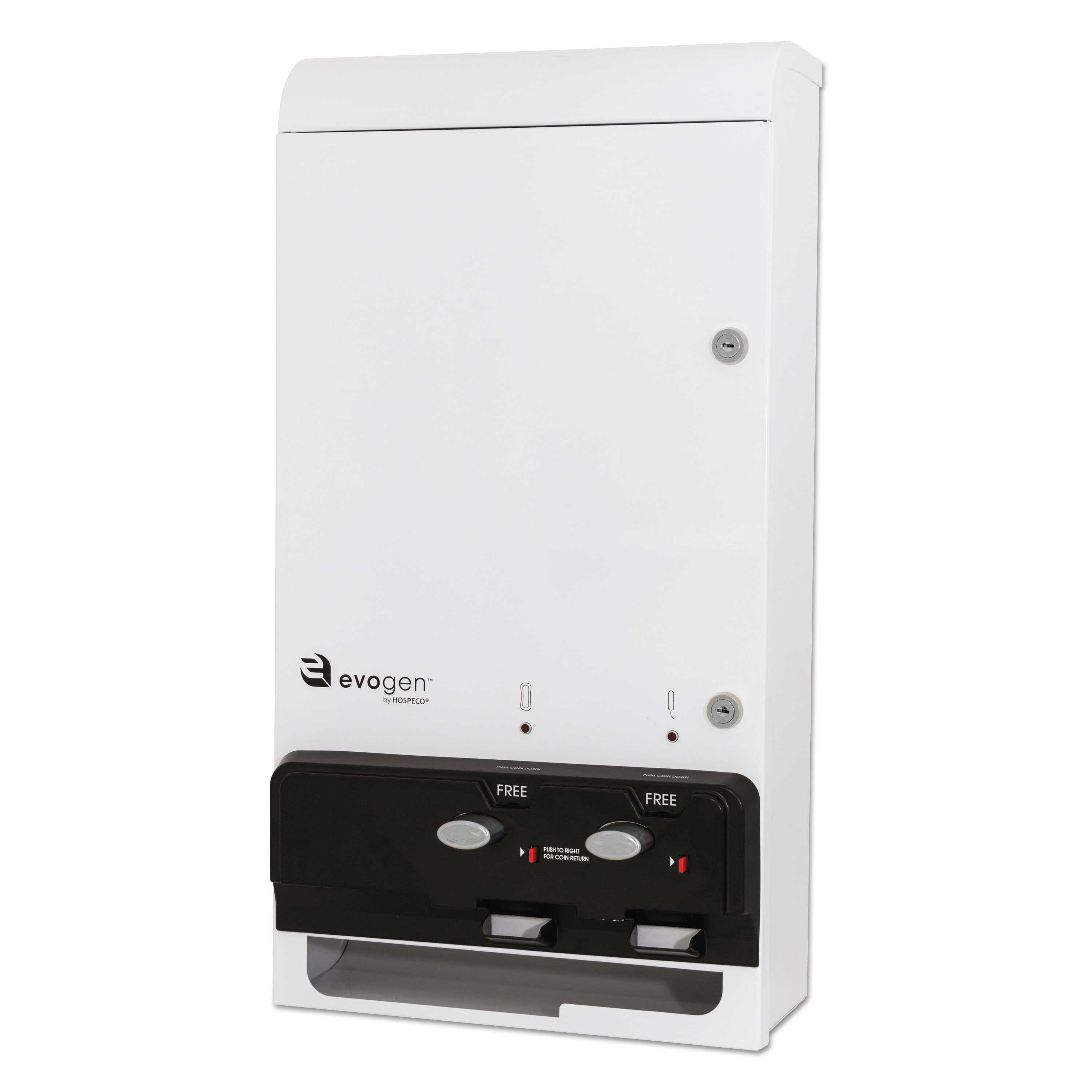 Hospeco White Metal Evogen Feminine Hygiene Dispenser, 14 x 7.75 x 26.25 inch