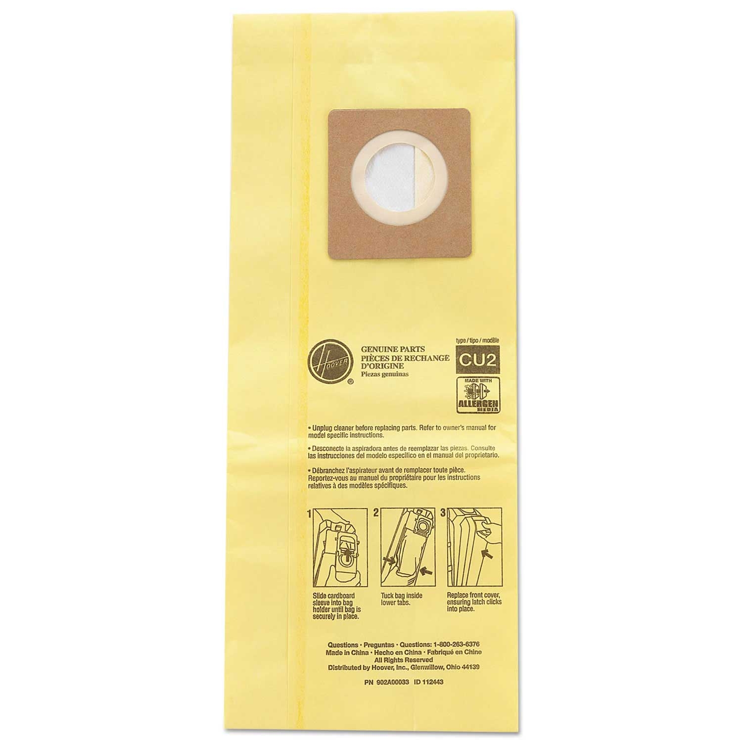 Hoover Commercial Yellow Hushtone Vacuum Bag - 10 per pack