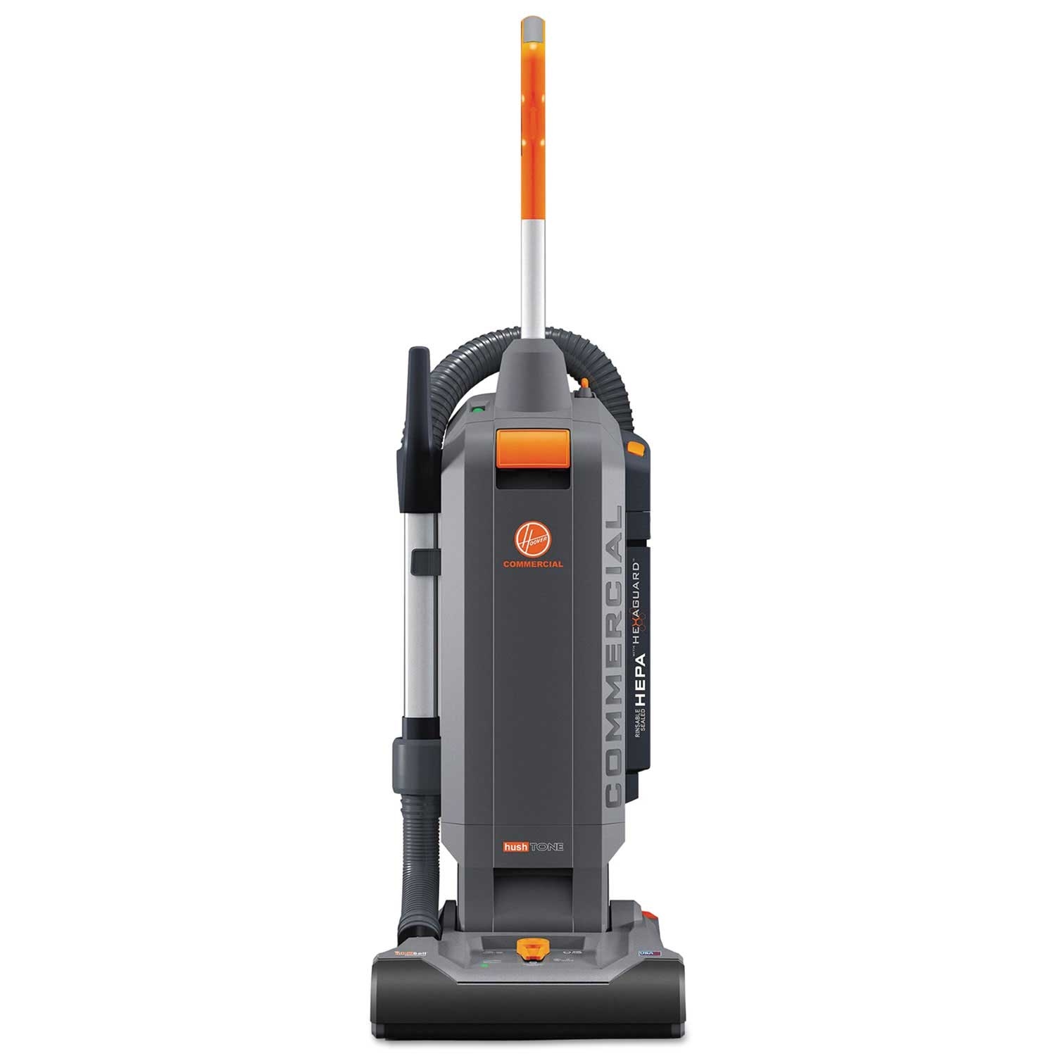 Hoover Commercial Orange and Gray Hushtone Vacuum Cleaner with Intellibelt, 13 inch