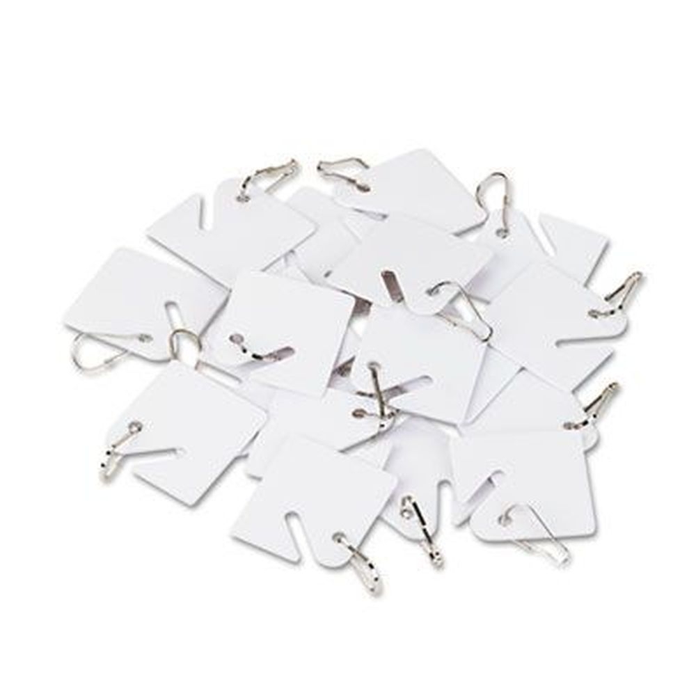 SecurIT White Replacement Slotted Key Cabinet Tags, 1.63 x 1.5 inch -- 20 per pack