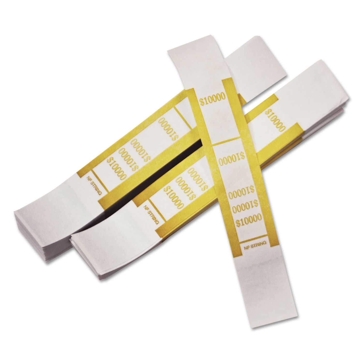 Iconex Mustard $10,000 In $100 Bills Self Adhesive Currency Strap - 1000 per pack -- 1 pack per case