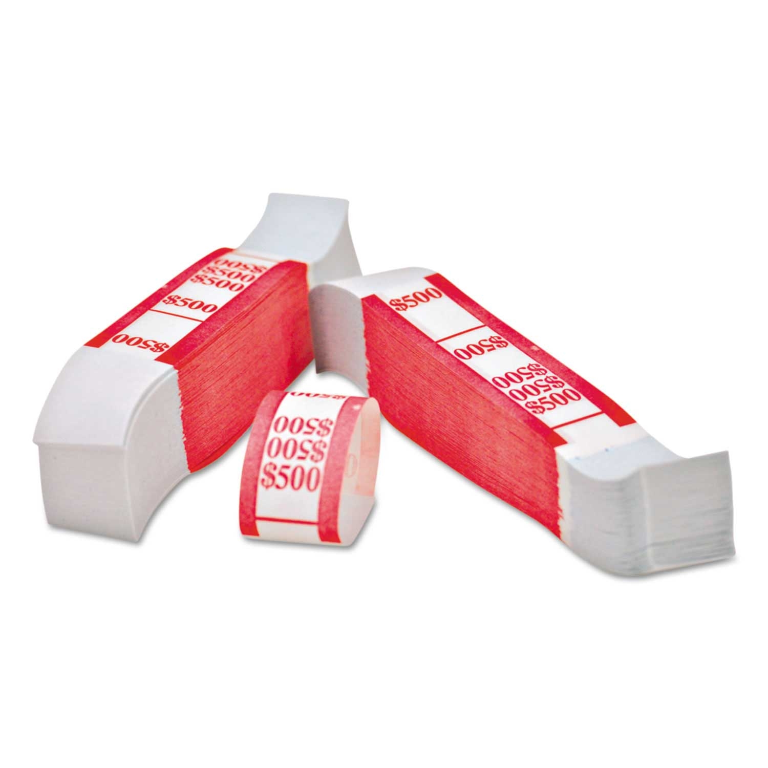 Iconex $500 Self Adhesive Color Coded Kraft Currency Strap - 1000 per pack -- 1 pack per case