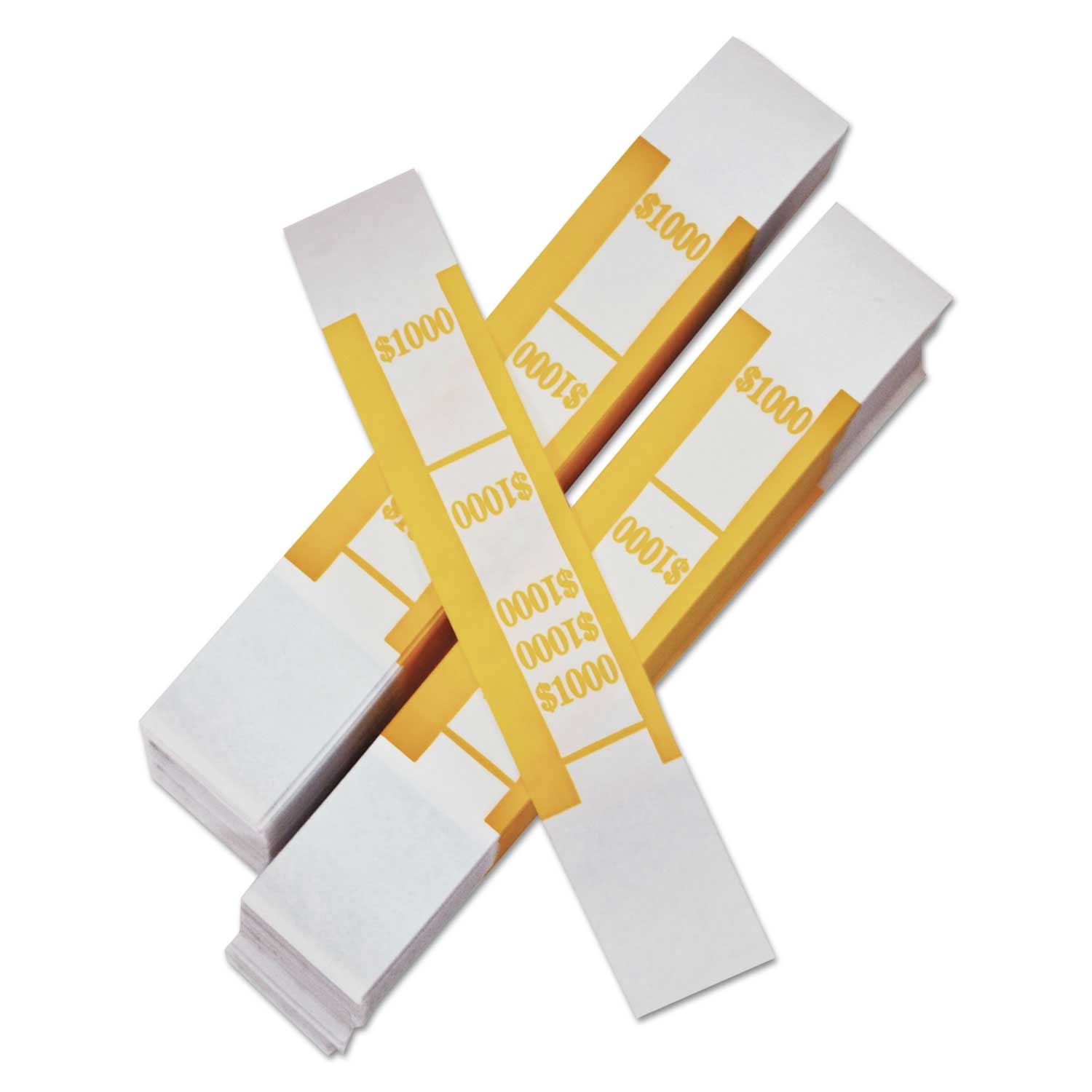 Iconex $1000 Self Adhesive Color Coded Kraft Currency Strap - 1000 per pack -- 1 pack per case