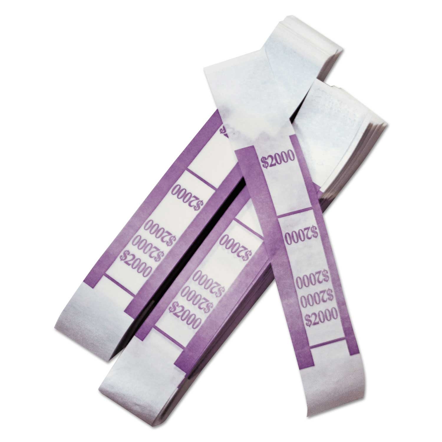Iconex $2000 Self Adhesive Color Coded Kraft Currency Strap - 1000 per pack -- 1 pack per case