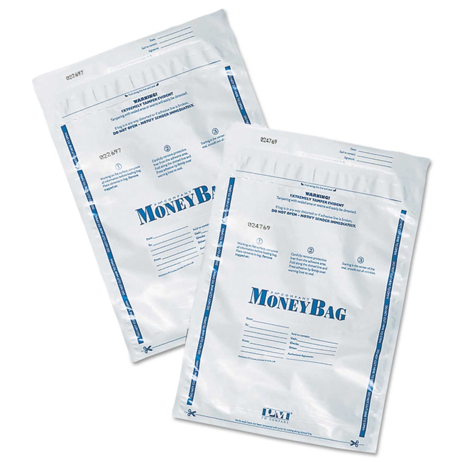 SecurIT Plastic White Tamper Evident Deposit Bag, 9 x 12 inch - 100 per pack -- 1 pack per case