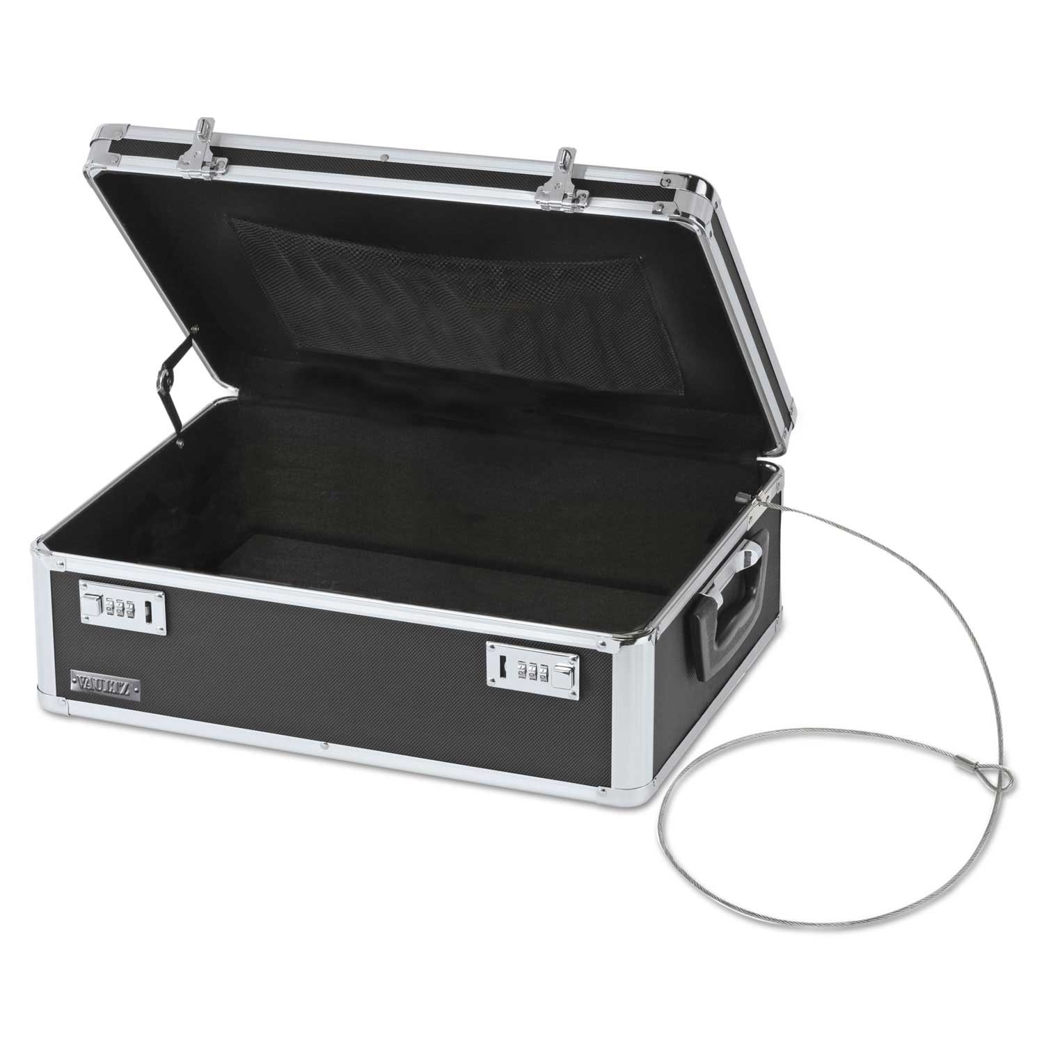 Vaultz Black Locking Storage Chest, 14 1/2 x 8 x 19 1/2 inch