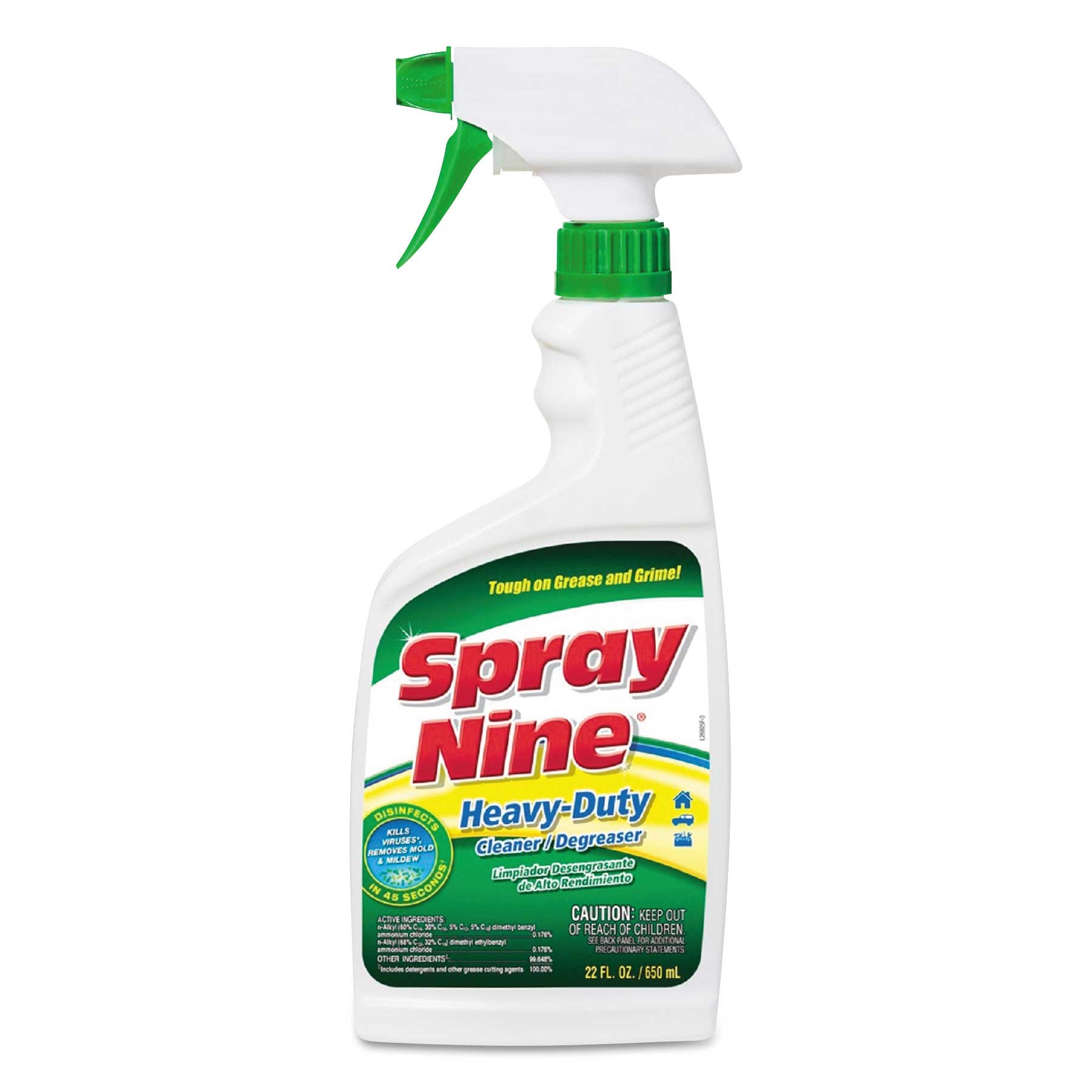 Spray Nine Citrus Scent Heavy Duty Cleaner/Degreaser and Disinfectant, 22 Ounce Spray Bottle -- 12 per case