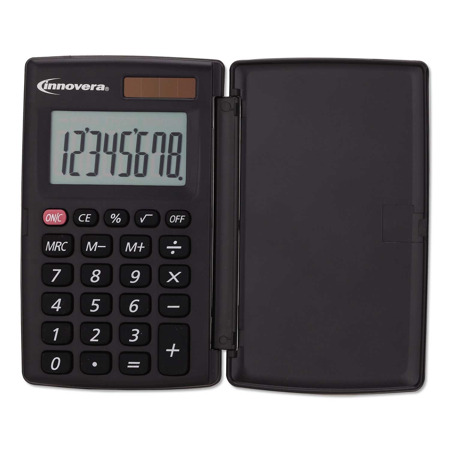 Innovera 8-Digit LCD Pocket Calculator with Hard Shell Flip Cover