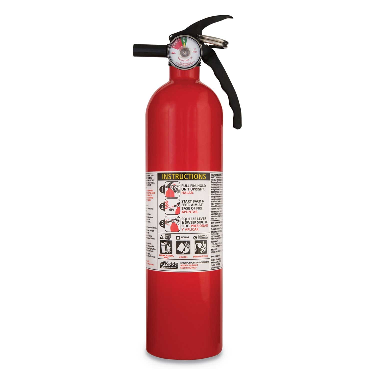 Kidde Full Home Fire Extinguisher, 2.5 Pound Capacity