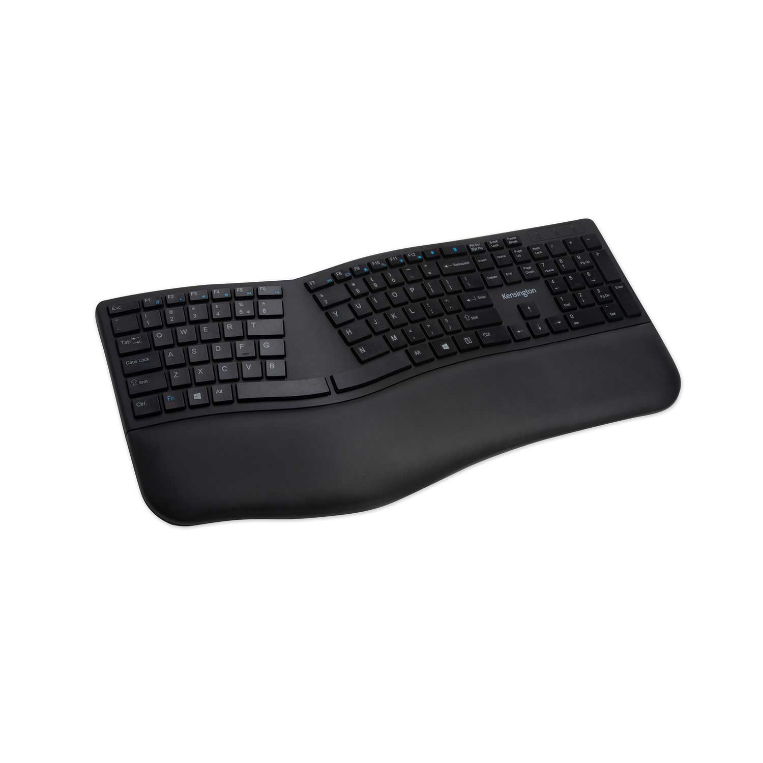 Kensington Pro Fit Ergo Black Wireless Keyboard, 18.98 x 9.92 x 1.5 inch