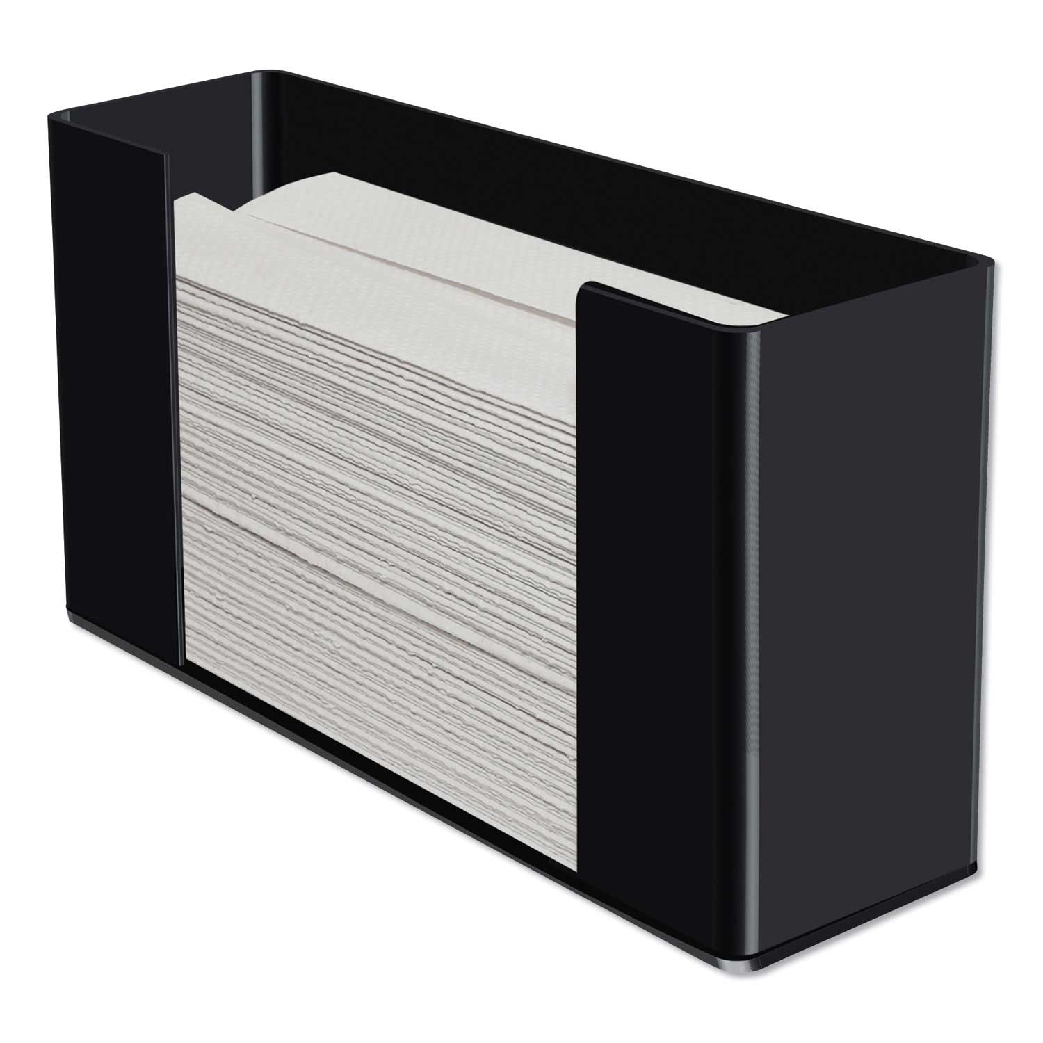 Kantek Acrylic Black Multifold Paper Towel Dispenser, 12.5 x 4.4 x 7 inch