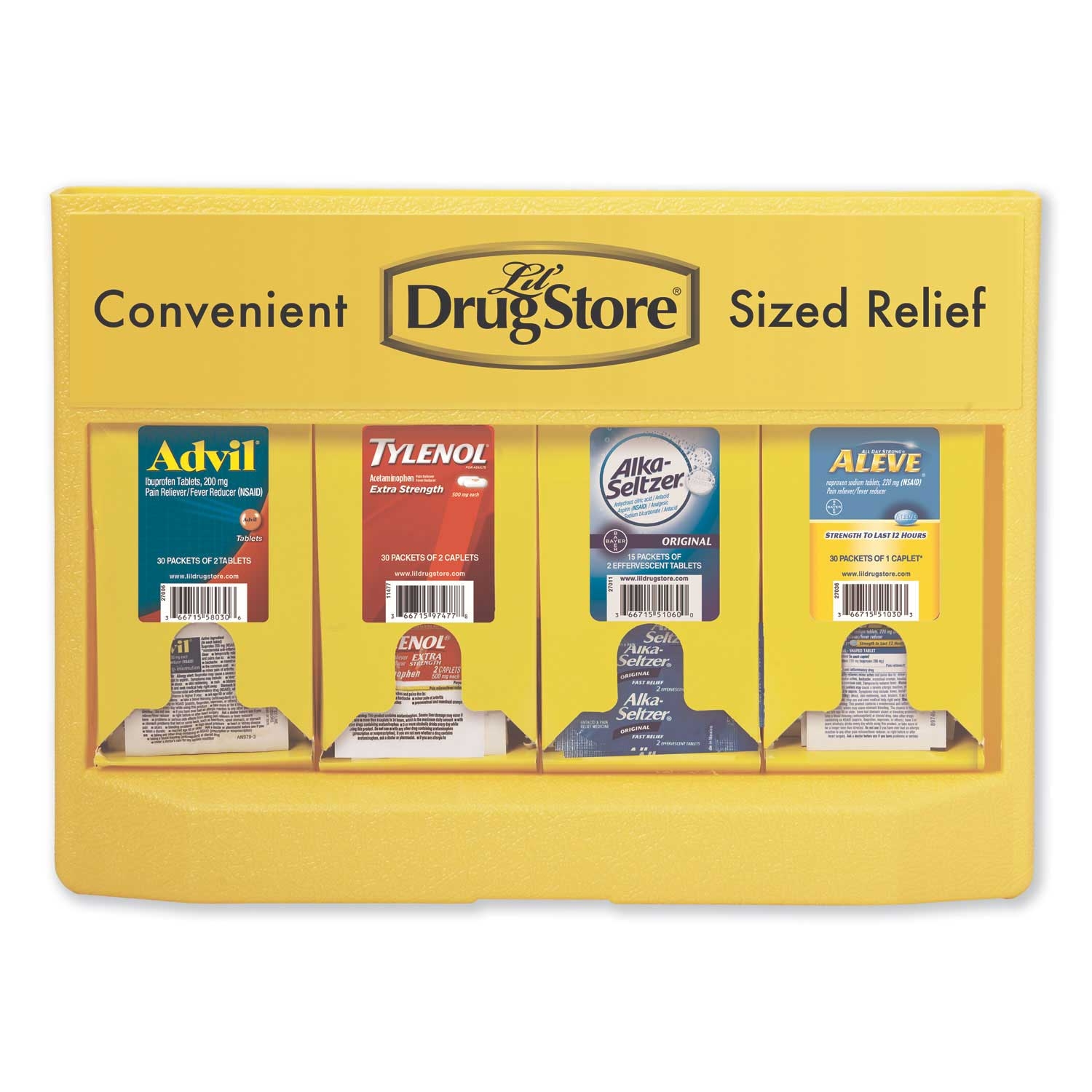 Lil Drugstore Yellow Single Dose Medicine Dispenser, 10.75 x 2.25 x 15.5 inch